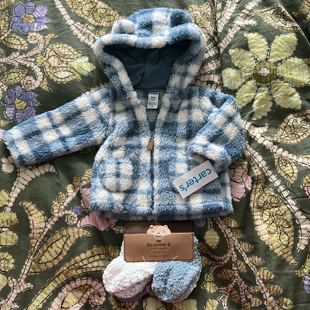 NWT carters coat and socks bundle